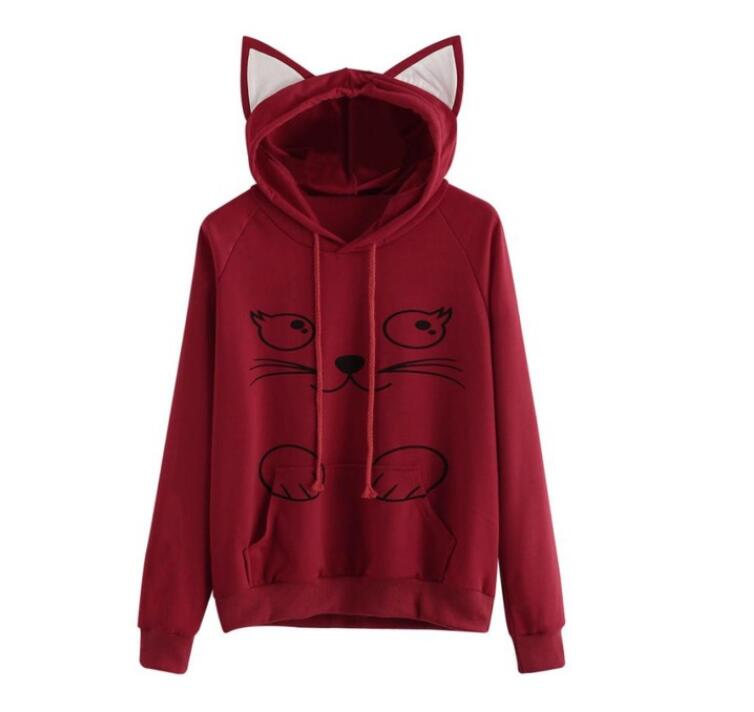 cat wine hoodie