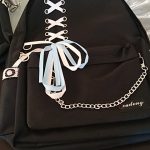 Fashionable & Cute Chain USB Backpack 5 pieces/set in Black & White photo review
