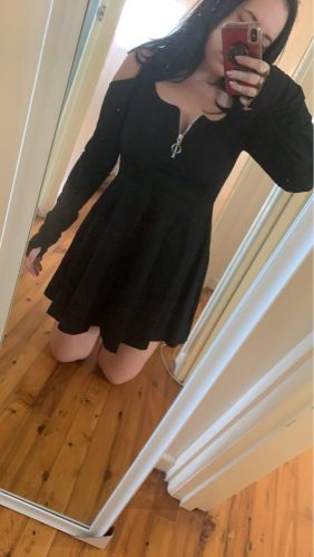 Hooded Off Shoulder Dress photo review