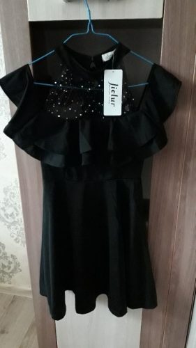 Elegant Off Shoulder Black Dress photo review