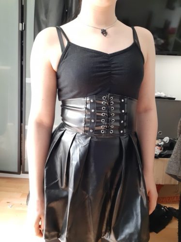 Kawaii Faux Leather Gothic Skirt photo review