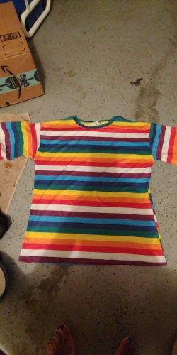 Rainbow Stripped T-shirt photo review