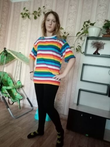 Rainbow Stripped T-shirt photo review