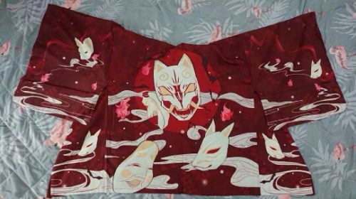 Japanese Kitsune Printing Kimono photo review