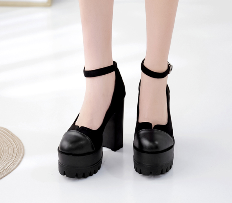 Round Toe Ankle Strap Shoes