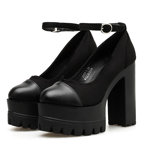 Round Toe Ankle Strap Shoes
