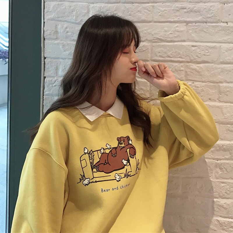 Bear and Chicken Soft Hoodie