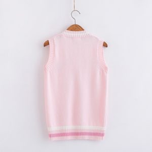 Pink Small rabbit Embroidery pattern Sweater