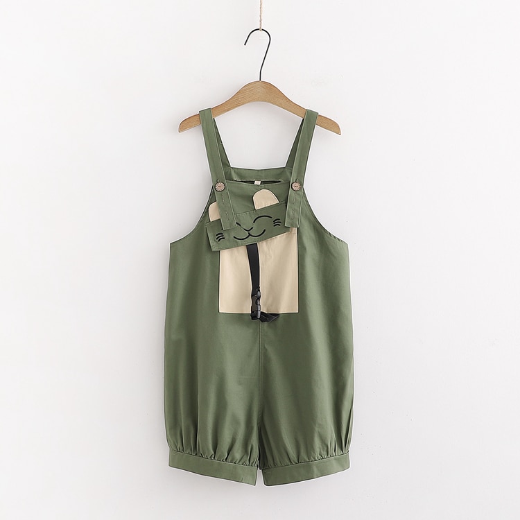 Kawaii Cat Rompers and Jumpsuit Overalls 2 Piece Set