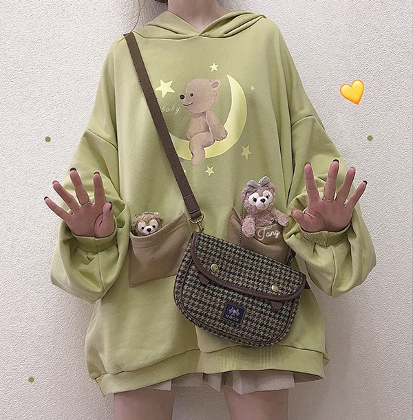 Lolita Moon Bear Sweatshirt Thick Hoodie