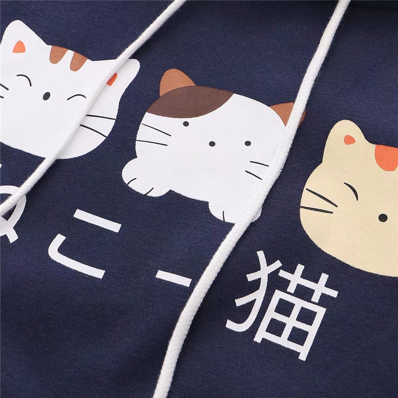 Harajuku Kawaii Cute Cats Hoodie