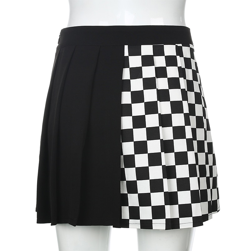 Black And White Checkered Skirt
