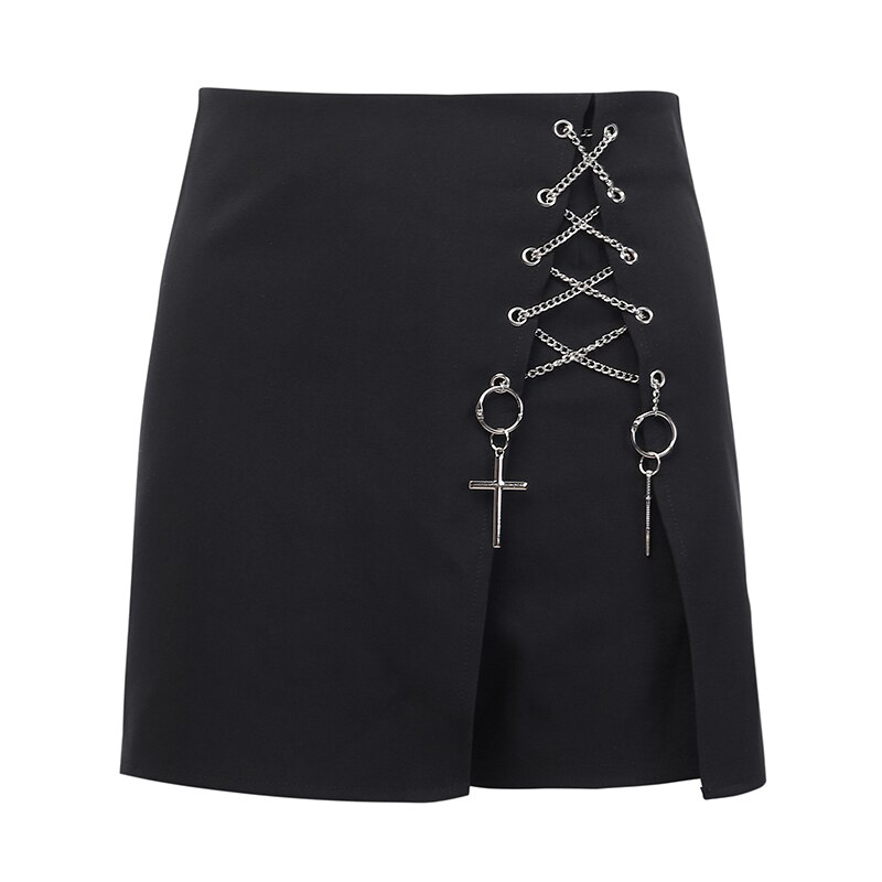 High Waist Cross Chain Culottes Skirt