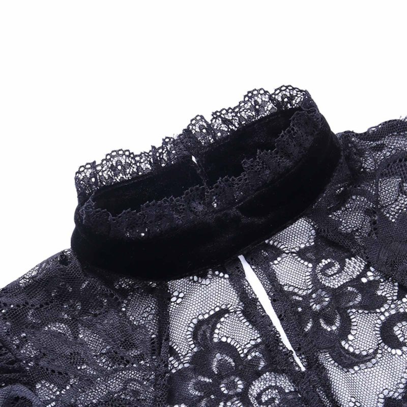 Black Rose Velvet Lace Dress