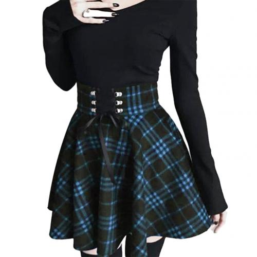 High Waist Plaid Mini Skirt