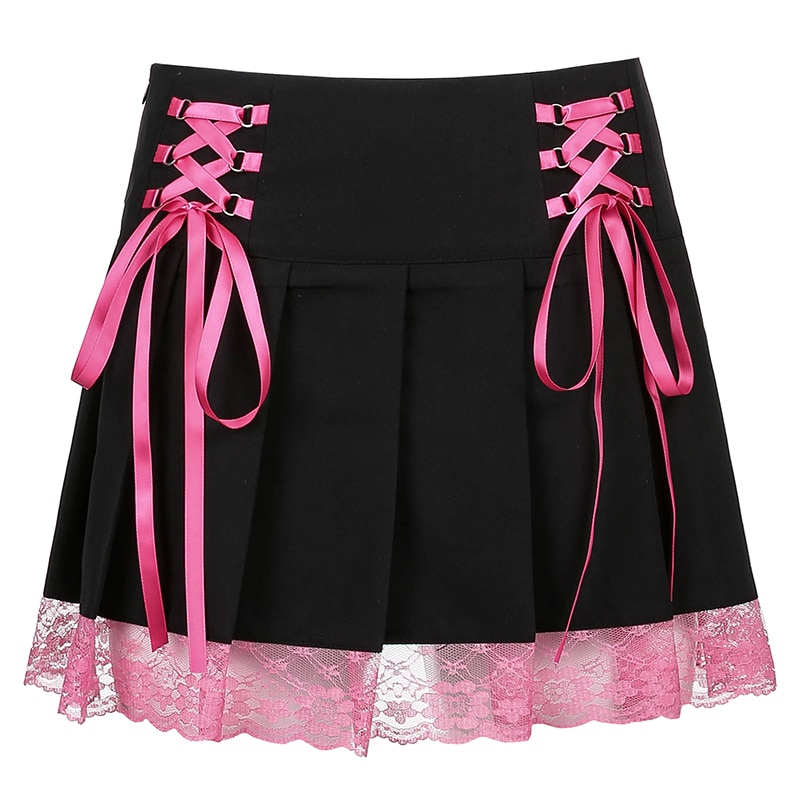 Lace Up Goth Skirt