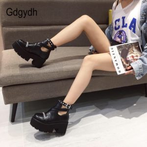 Metal Chain Thick High Heeled Boots