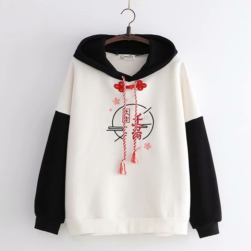Hooded Winter Long Sleeve Chinese style Embroidery Hoodie