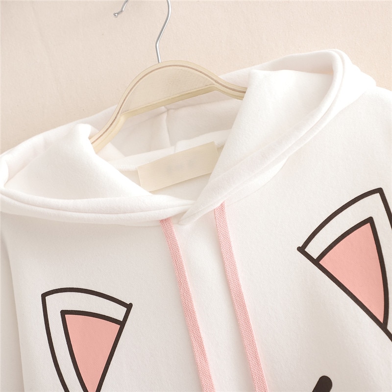 Pink Japanese Cat Ears Sweatshirt